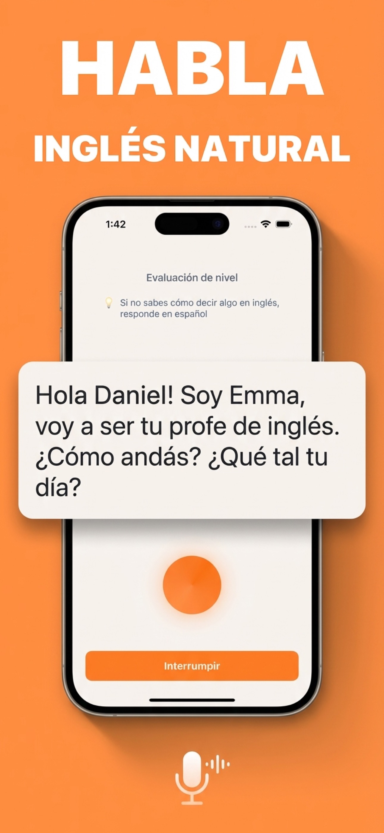 Habla ingles natural con tu tutor IA